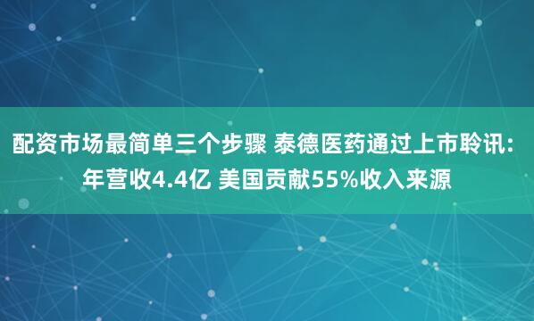 配资市场最简单三个步骤 泰德医药通过上市聆讯: 年营收4.4亿 美国贡献55%收入来源