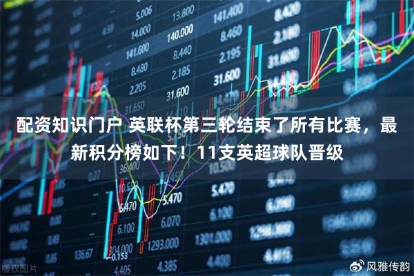 配资知识门户 英联杯第三轮结束了所有比赛，最新积分榜如下！11支英超球队晋级